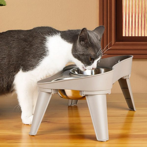 ShopCatDog Elevated Double Pet Bowl Stand — Stainless Steel Inserts, M/L/XL