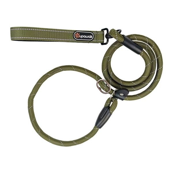 ShopCatDog Reflective Slip Lead Rope 1.5m/2m — P-Loop, Padded Handle