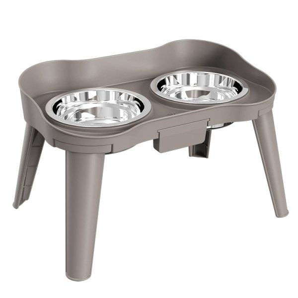 ShopCatDog Elevated Double Pet Bowl Stand — Stainless Steel Inserts, M/L/XL