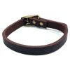 ShopCatDog Full-Grain Leather Dog Collar — Zinc-Alloy Buckle & Welded D-Ring
