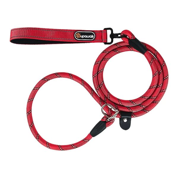 ShopCatDog Reflective Slip Lead Rope 1.5m/2m — P-Loop, Padded Handle